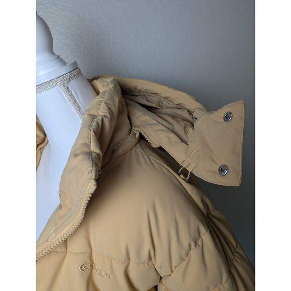 Rip Curl Anti Series Tidal Butter Yellow Crop Boxy Puffer Coat Women Sz M Winter - Picture 7 of 13